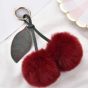 Fuzzy Cherry Keychain NIP